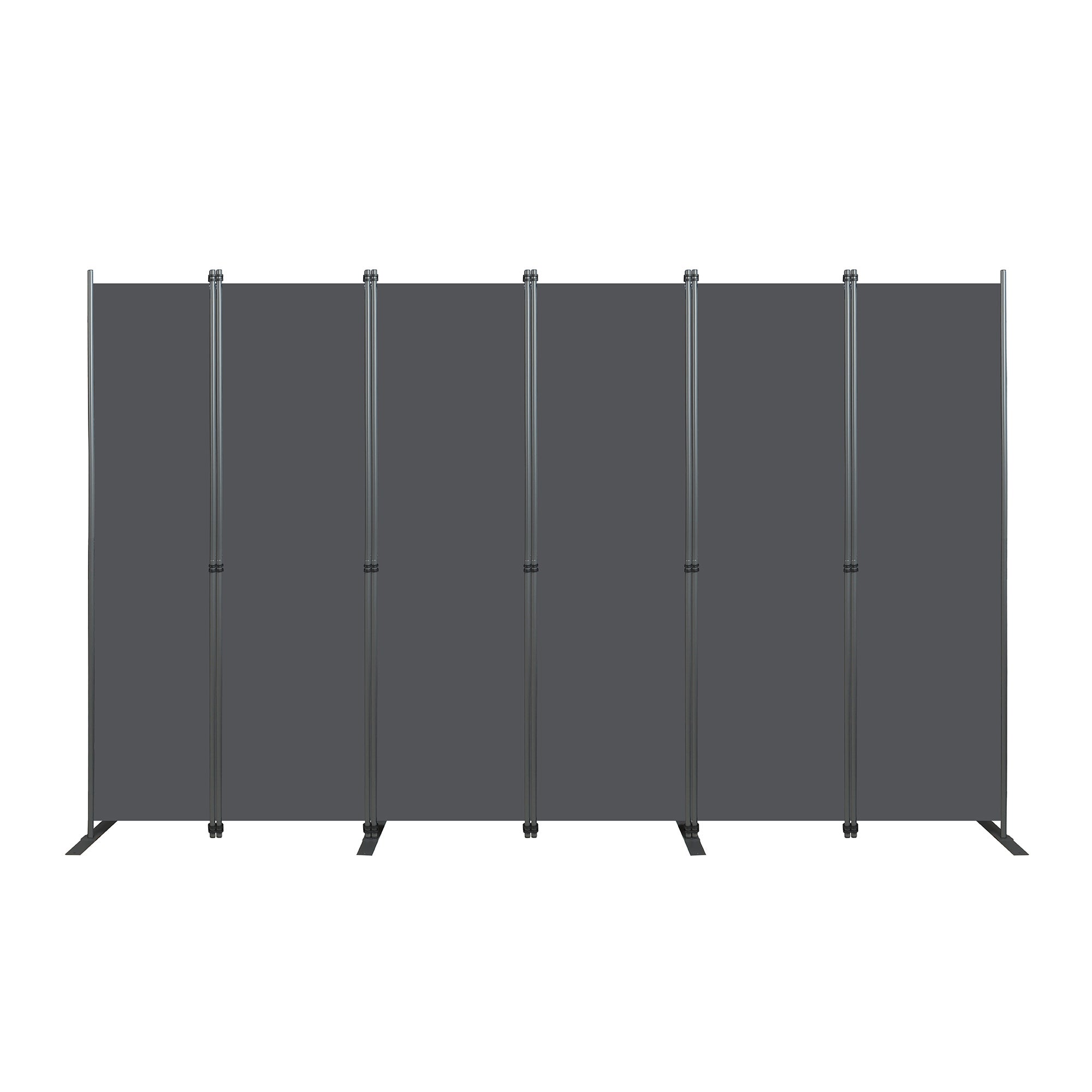 6 partes divisor de espacio paravento, gris, protección de visibilidad
