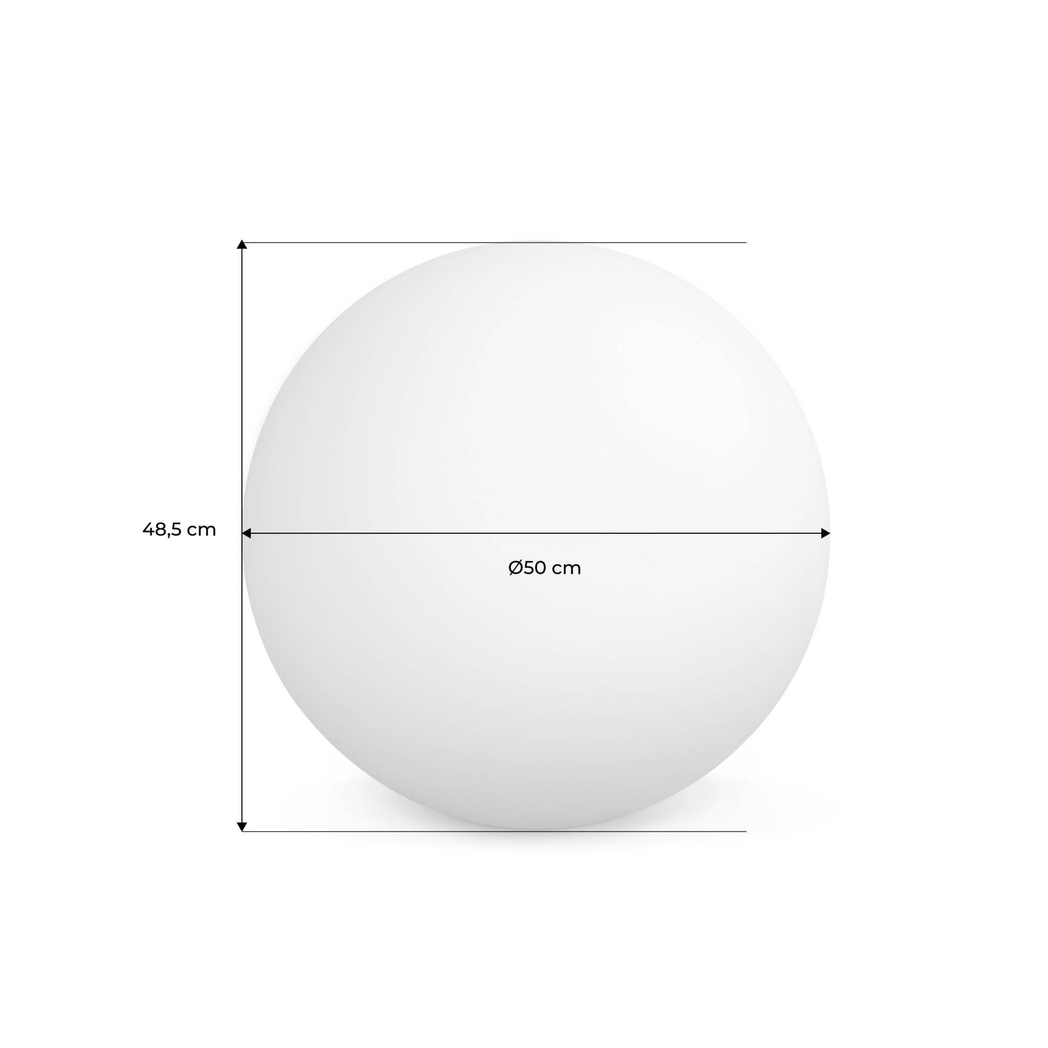 Boule LED 50cm - Sphère décorative lumineuse. 16 couleurs. Ø 50 cm - 2