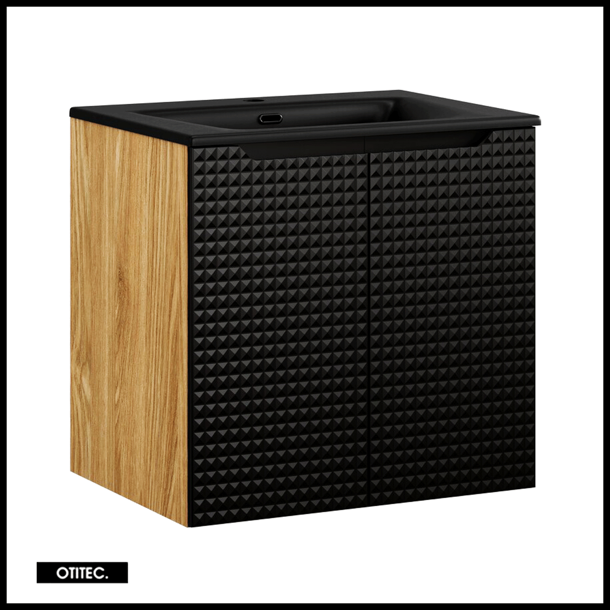 Mueble bajo lavabo de 60 cm - con lavabo encastrado - 2 puertas - setta