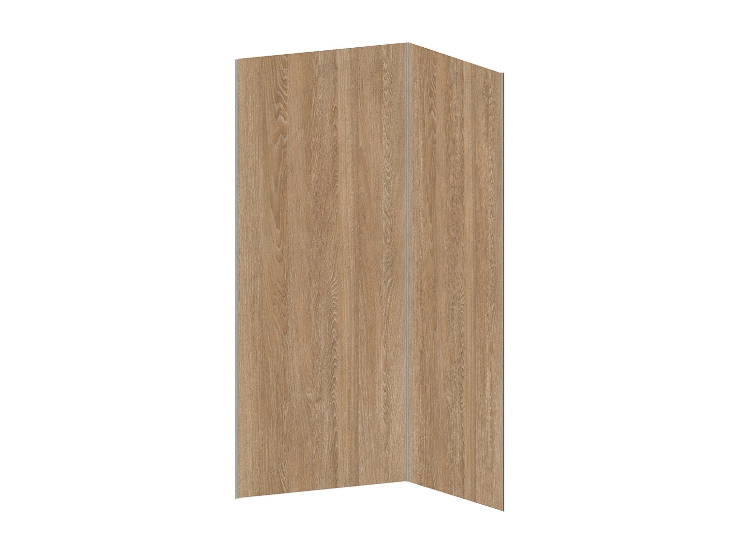 Lot de 2 panneaux muraux de douche effet bois en aluminium avec profilés - L90 x L120 x H210 cm - ENEKO - 2