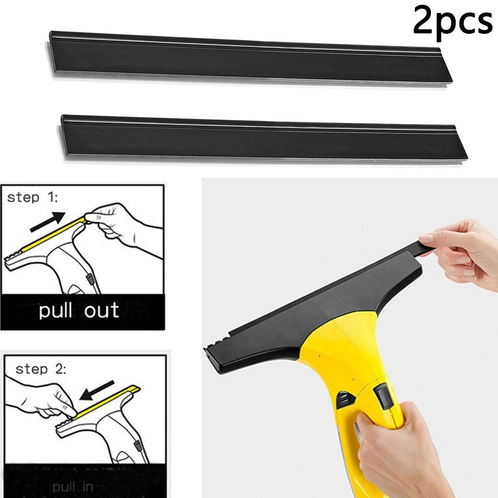 Raclette En Caoutchouc Silicone Pour Aspirateur Lave-vitres - 2 Pièces De 28 Cm, Compatible WV1, WV2, WV5, WV50, WV60, Etc.