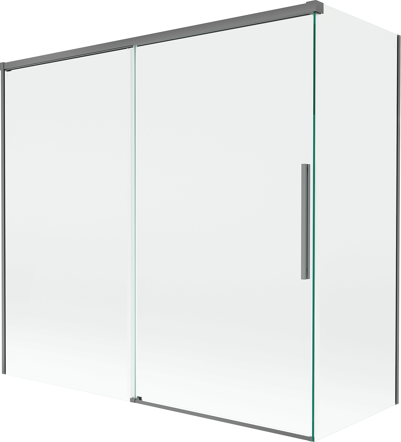 Mexen Rox parawan nawannowy 2-skrzydłowy rozsuwany 170 + 80 x 150 cm, transparent, gun metal - 8C9-170-080-95-00