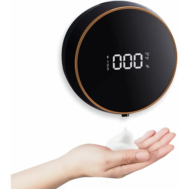 Dozownik do mydła w pianie, montowany na ścianie, bezdotykowy, z trzystopniową regulacją, czujnikiem temperatury, wyświetlaczem mocy, 300 ml