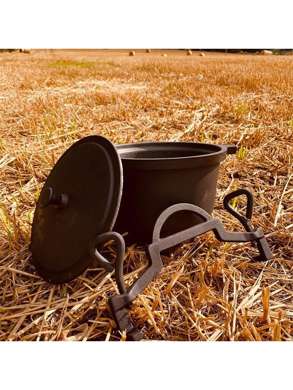 Chaudron en fonte avec couvercle, faitout, camping, jardin, barbecue 10L - 3