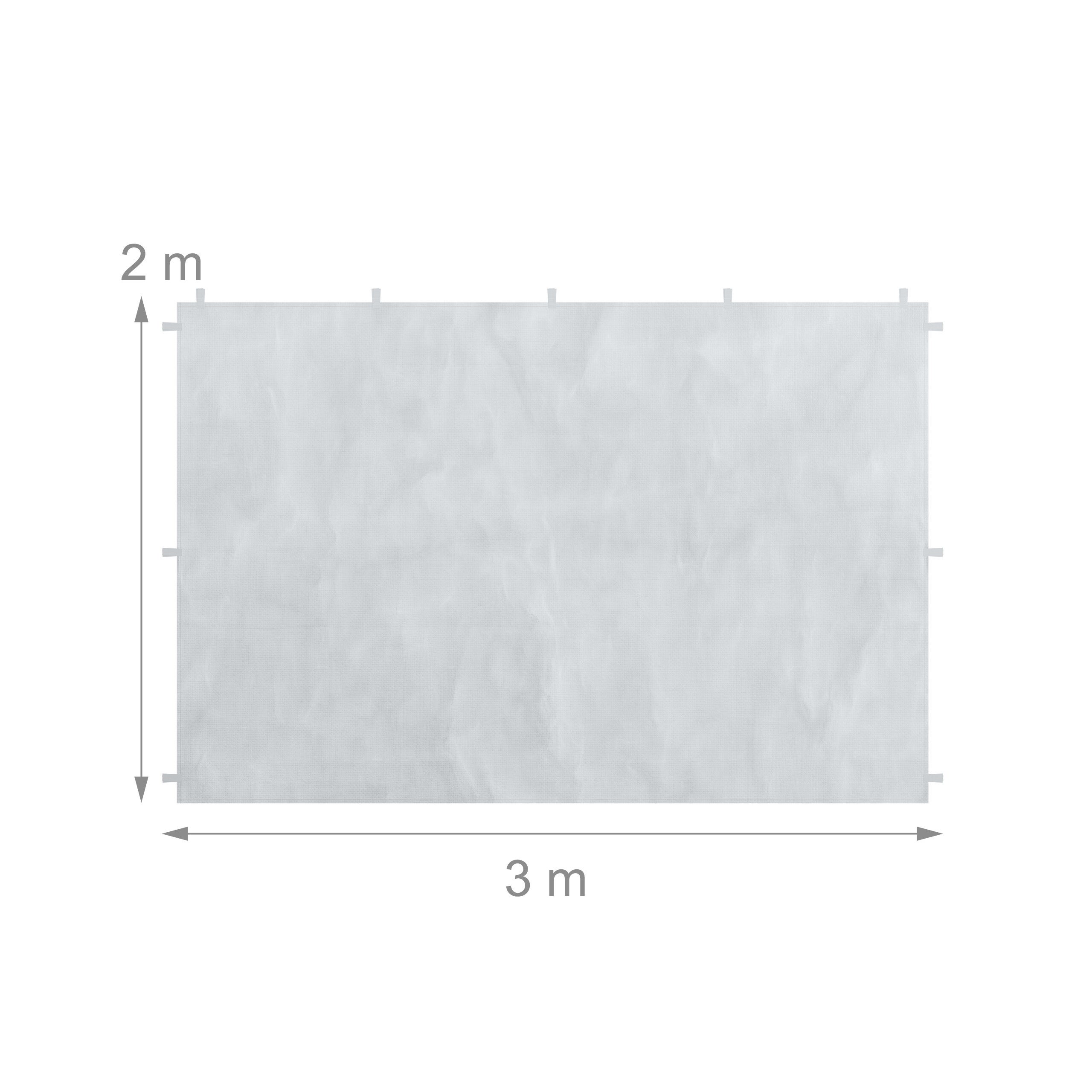 Laterales Carpa 2x3 m Set de 3, Impermeables, Cerramientos con Cierre de Contacto, Ventanas, Color Blanco, Relaxdays - 4