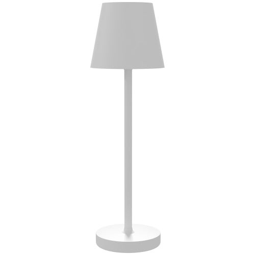 Ładowana lampa stołowa z białego metalu Ø11,2x36,5 cm, lampka dotykowa LED 3 kolory– ComfortXL