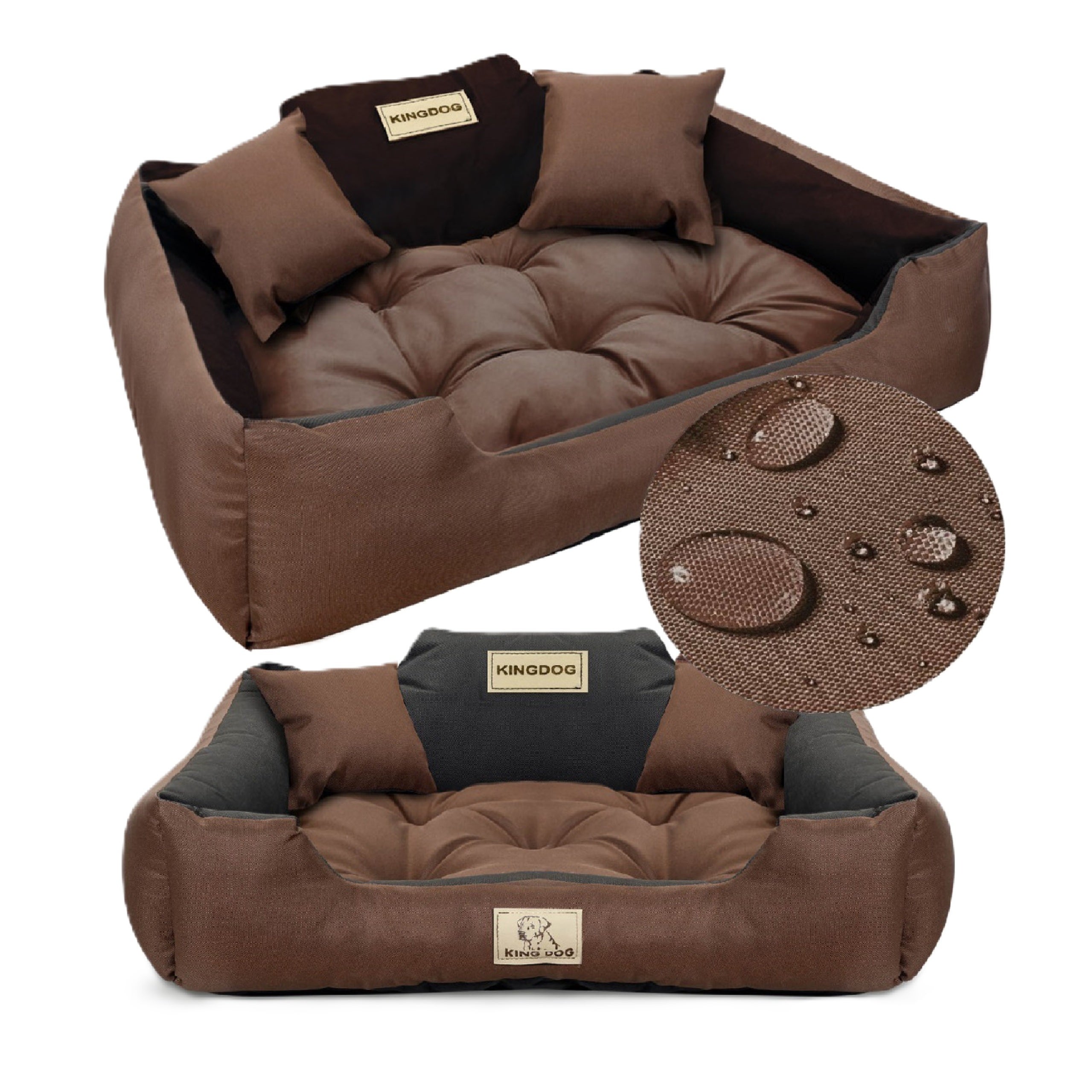 Legowisko dla psa kojec Aio Factory KINGDOG personalizowane wodoodporne brązowe 75x65 cm 1szt