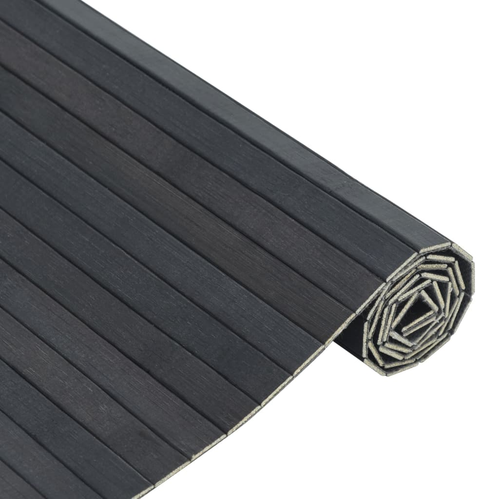 Tapis rectangulaire gris 60x200 bambou - 4
