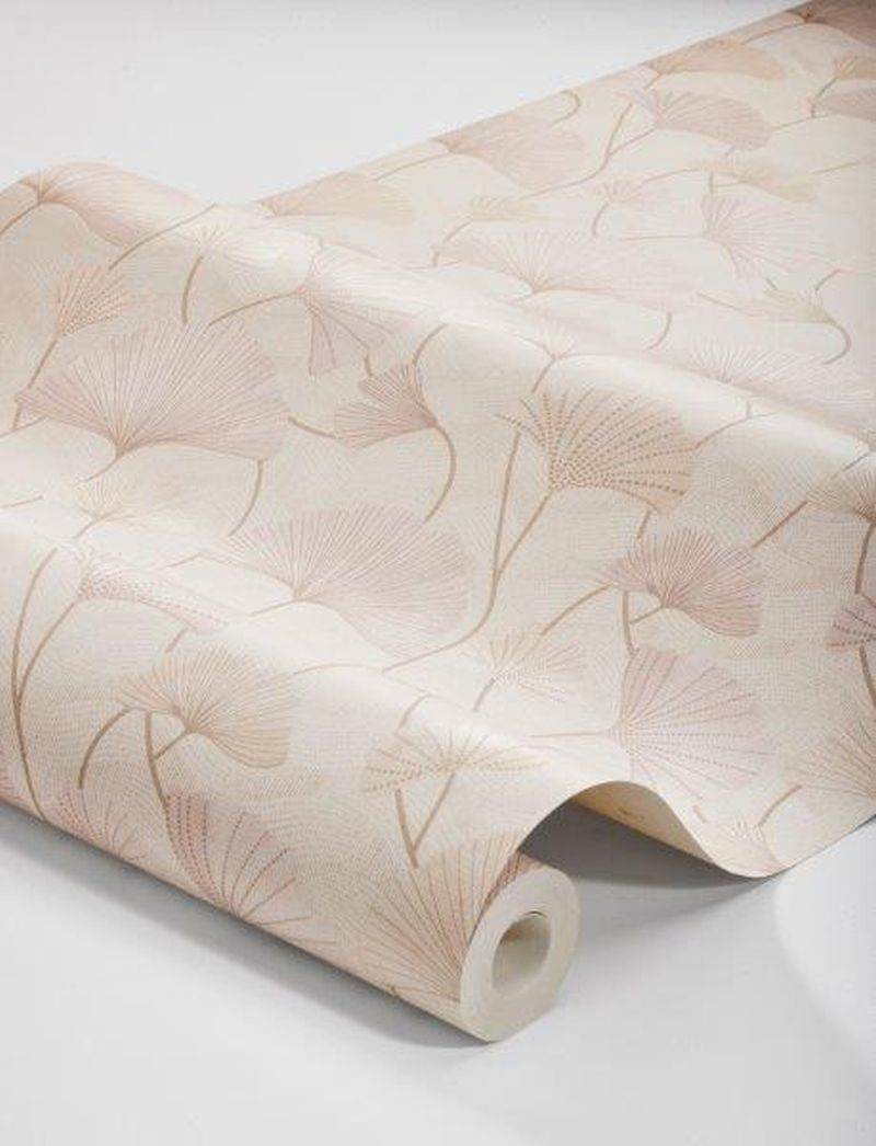 Papier peint feuilles de ginkgo rose - 53 cm x 10.05 m - Borastapeter - 3