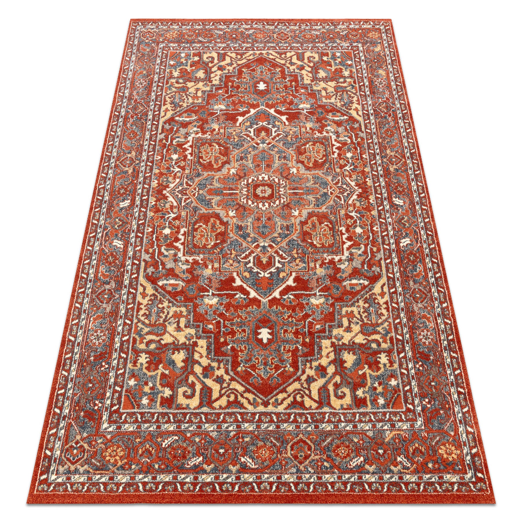 Dywan LEGEND 468 10 GB300 wełniany OSTA - Ornament, ramka eskluzywny czerwony / beż 200x300 cm