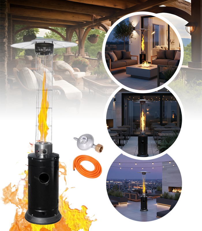 Parasol Grzewczy Gazowy Ogrzewacz Ogrodowy Wysoki 5000-12500 W