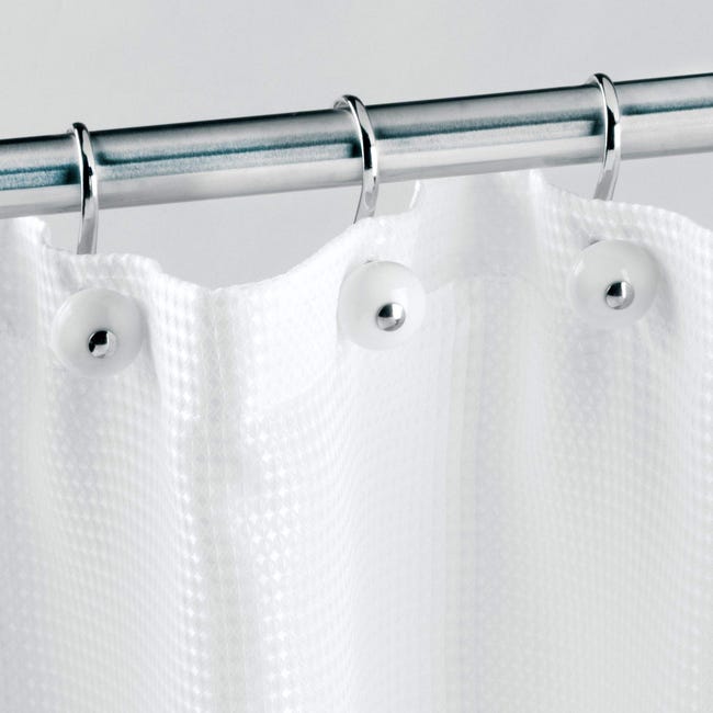 24 Ganci Per Tenda Doccia In Metallo Cromato Argento – Multiuso: Doccia, Asciugamani, Cucina, Piante, Fino A 27 Kg