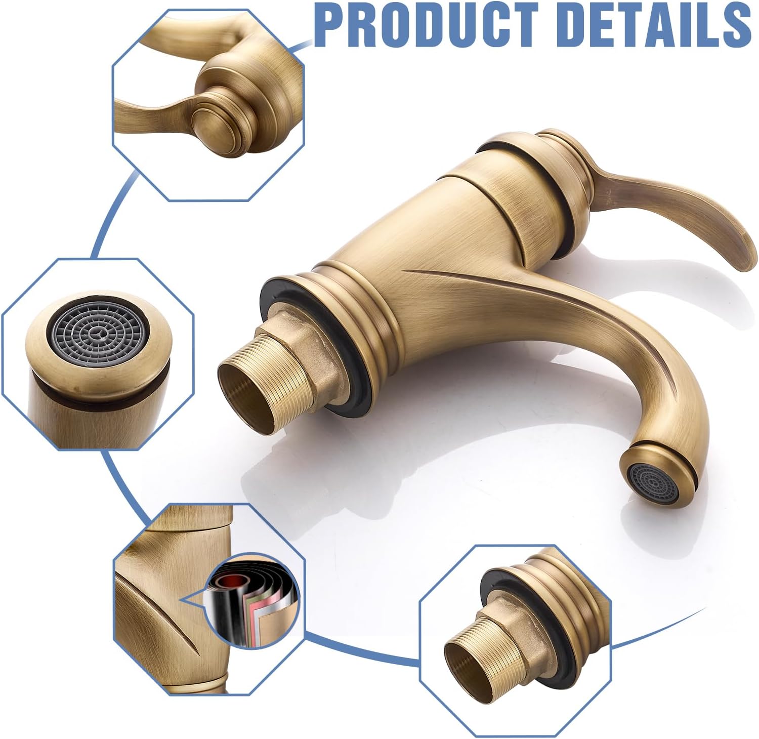 Kran łazienkowy w stylu retro, jednouchwytowa bateria umywalkowa z mosiądzu, nowoczesny kran umywalkowy z regulacją ciepłej i zimnej wody, mosiądz