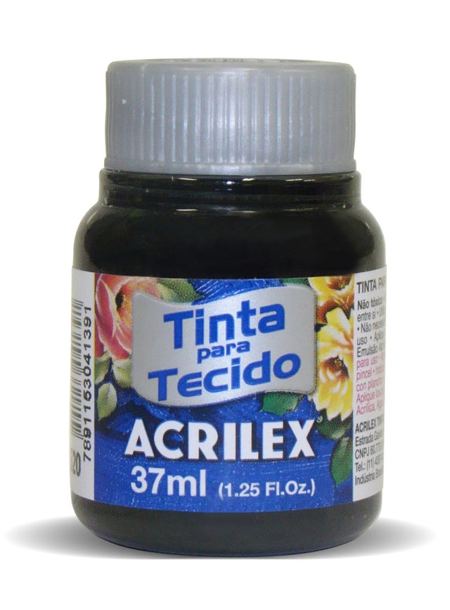 TINTA PARA TECIDO ACRILEX PRETO 520 37ML 04140