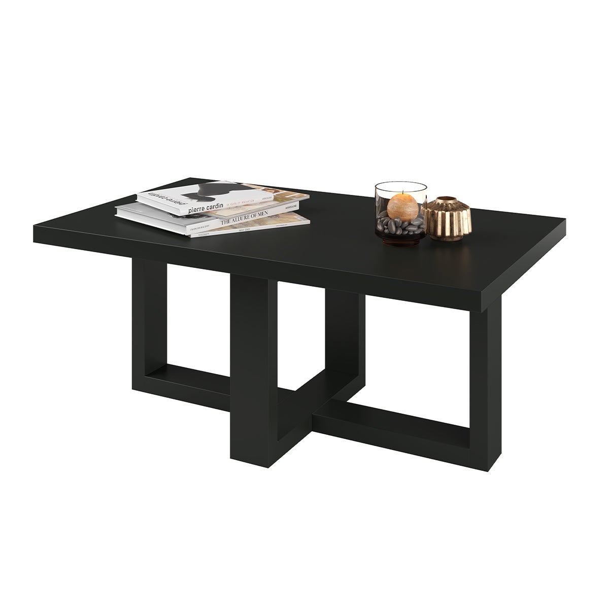 Table basse rectangle Ezgui Noir | Leroy Merlin