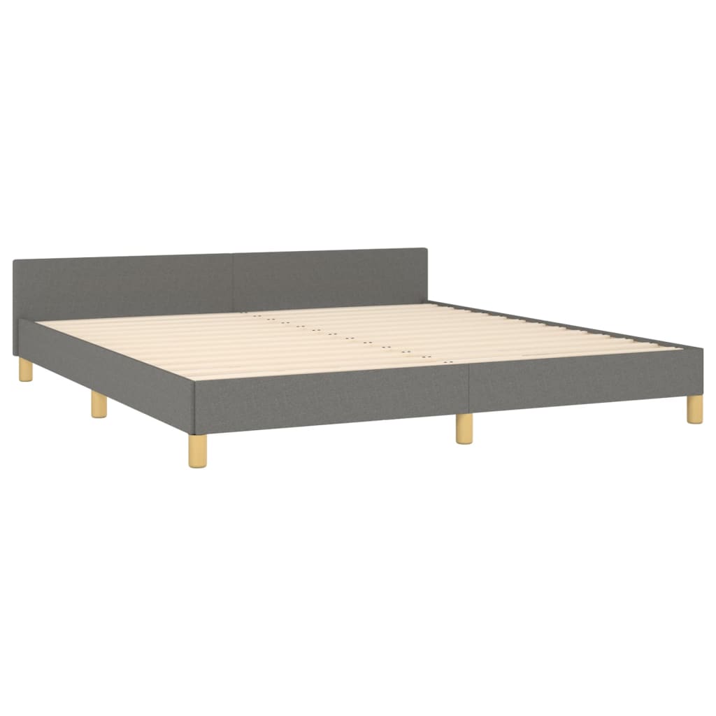 Cadre de lit sans matelas gris foncé 180 x 200 cm tissu - 5