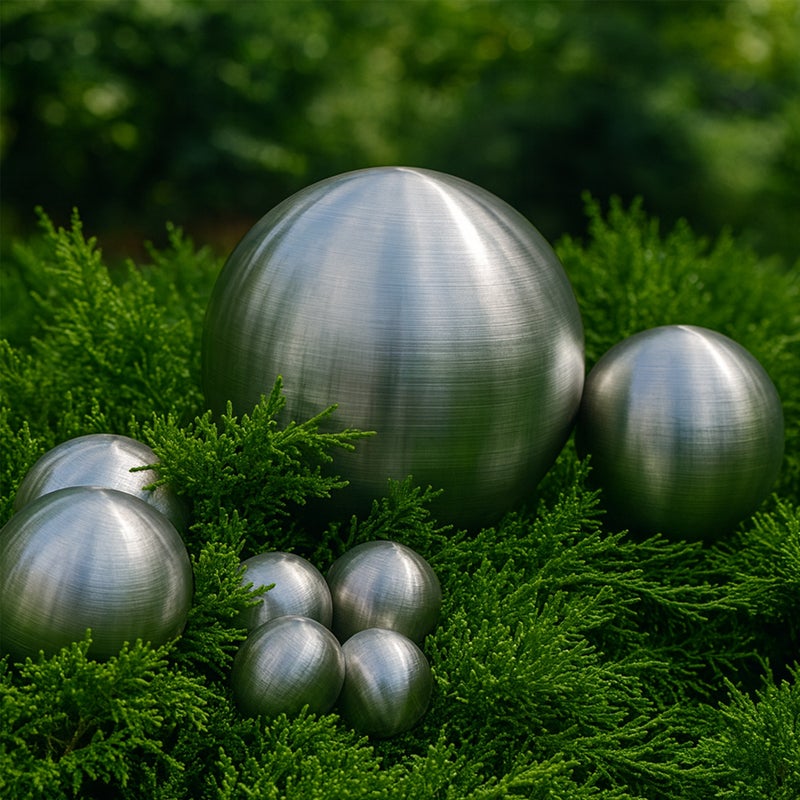 Köhko zestaw 8 kul ze stali nierdzewnej-(1xØ12cm, 1xØ9cm, 2xØ6cm, 4xØ4cm)kula dekoracyjna wykonana ze szczotkowanej matowej stali nierdzewnej