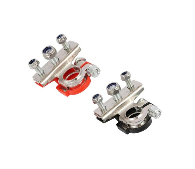 1 paireConnecteur de Borne de Batterie 12V, Supérieure de Batterie de Loisir 3 Voies, cosse de batterie avec boulon M8, connexion de batterie de voitu