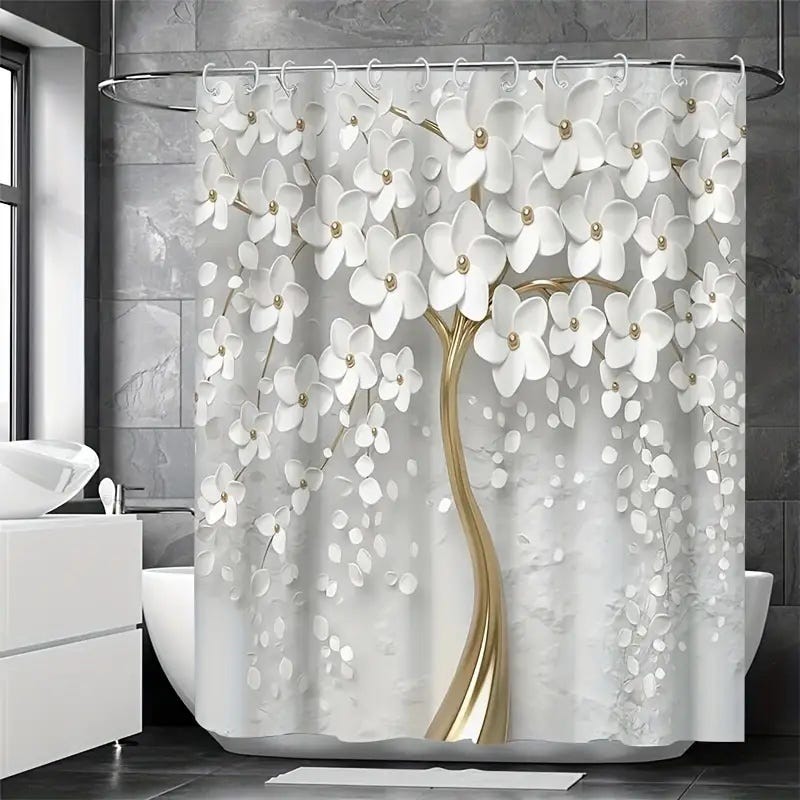 Tende Da Doccia 180x200 Cm Con Motivo Floreale PEVA Impermeabile Con 12 Anelli Per Tende Da Doccia 98438247 Tende Da Doccia 180x200 Cm Con Motivo Floreale PEVA Impermeabile Con 12 Anelli Per Tende Da Doccia 98438247