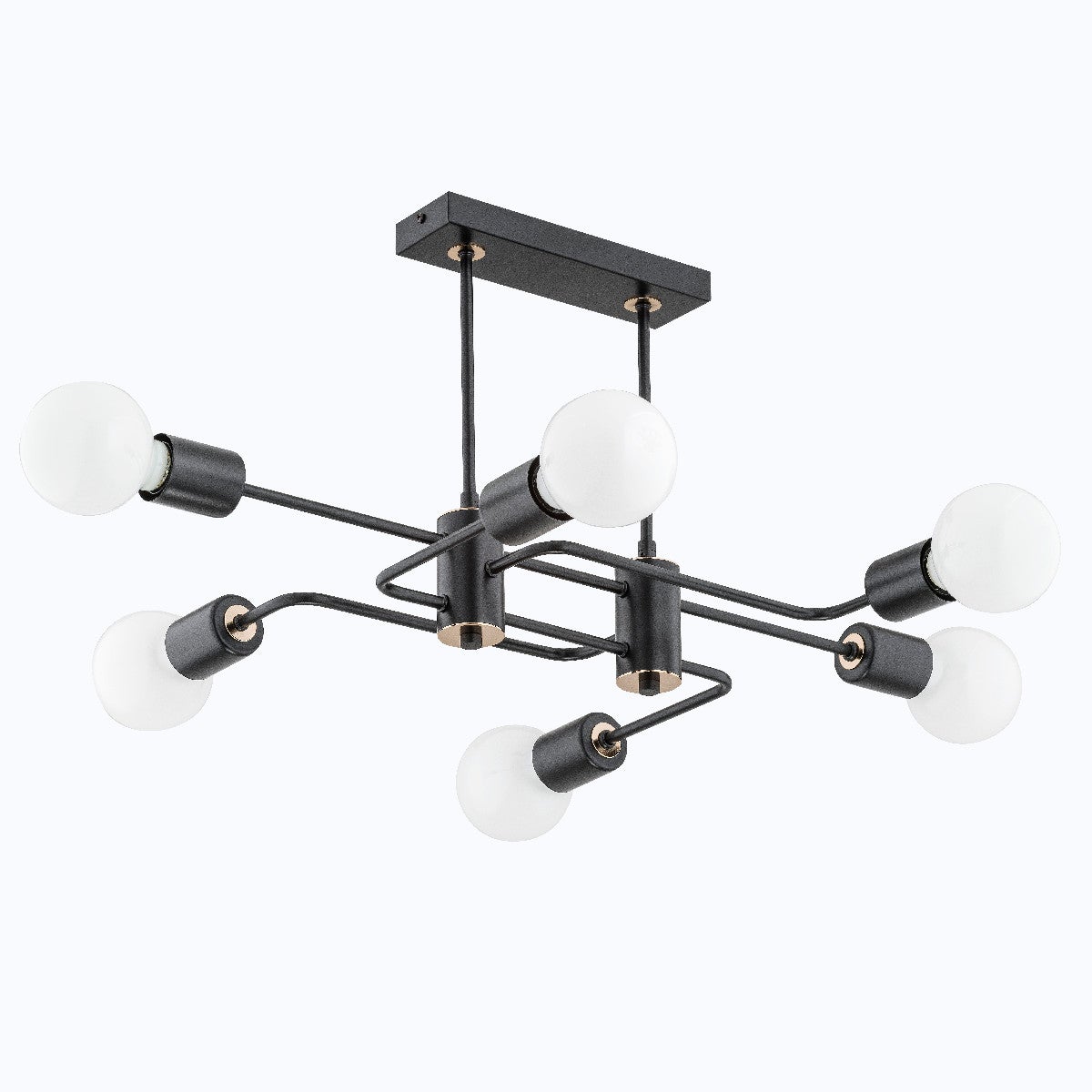 Lampa sufitowa wisząca Seba czarno-złota 6xE27x15W wym: 35 x 46 x 75 cm metal Alfa
