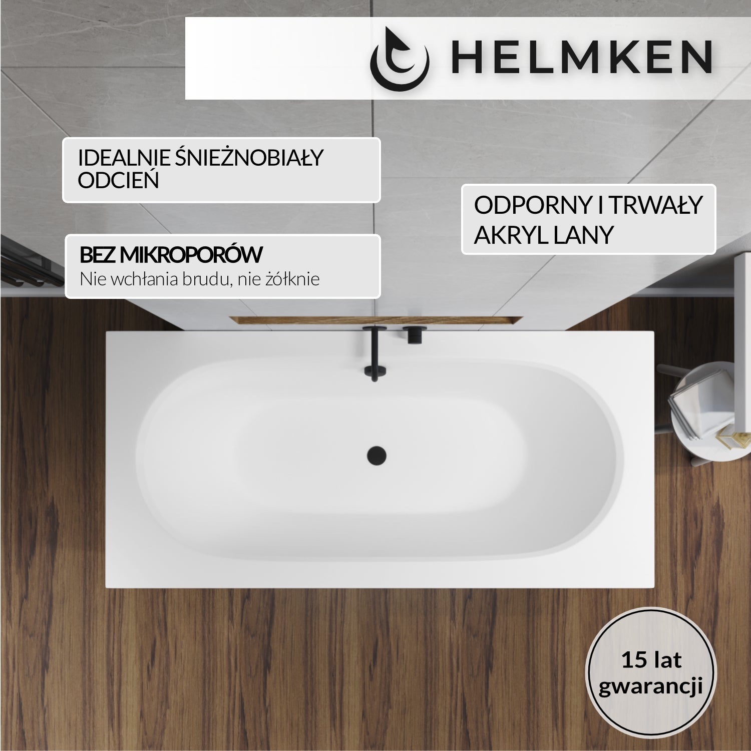 Wanna akrylowa Helmken Vienna 180 x 80 / 23099004