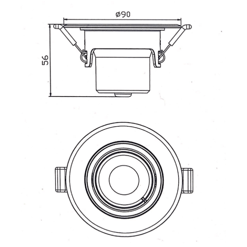 Pack de 10 - Spot LED Encastrable Orientable Rond Blanc 8W - Blanc Neutre 4000K - 5500K - SILAMP - 2
