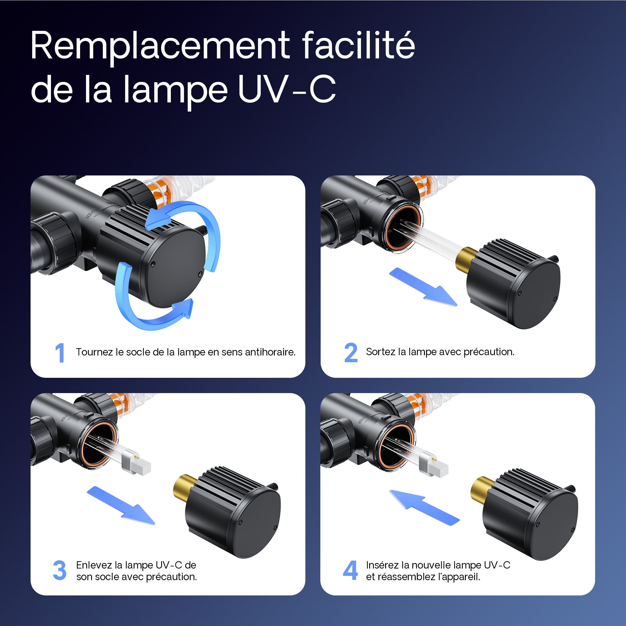 CUV-209 Stérilisateur Clarificateur de bassins ou d’étang - débit max. de 1500 l/h - avec Lampe rayons UV-C 9 W - pour Poissons et plantes… SunSun - 8