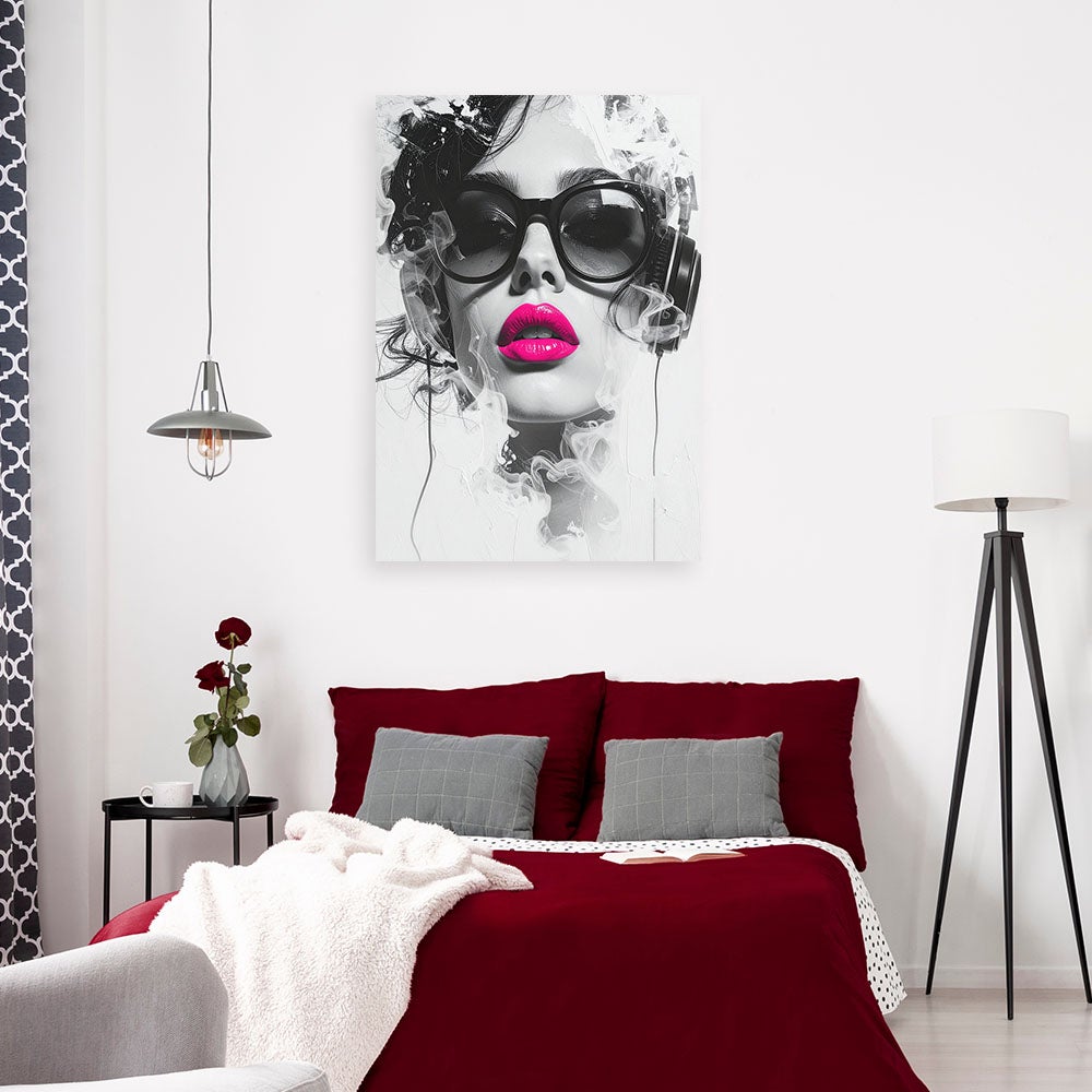 Obraz na płótnie do salonu sypialni, Kobieta Glamour Nowoczesny Portret Czarno Biały 80x120 - 2