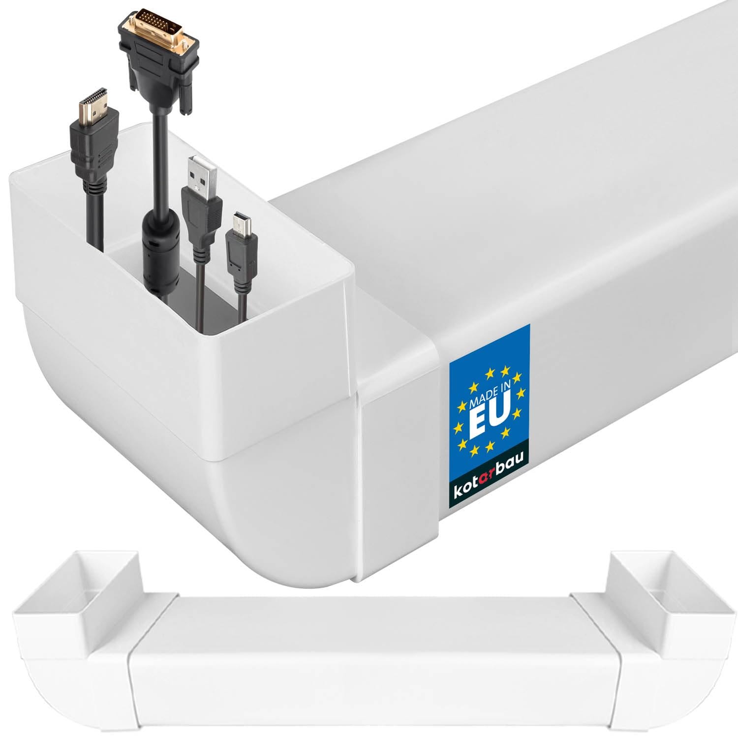 Cache Cable Induction Cache Cable - Goulotte Passe Cable - PVC - 120 x 60 mm - 63 cm - Blanc ...