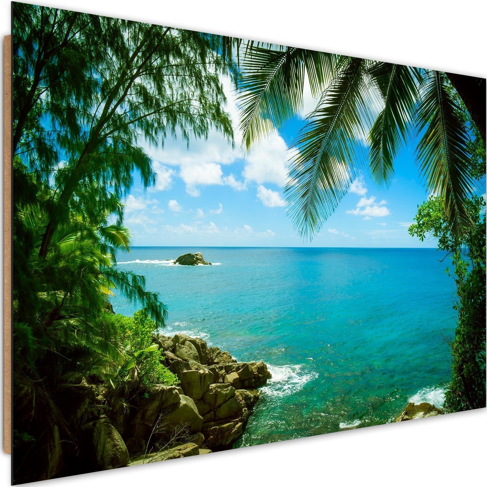 Tableau bois rock dans la mer 3 - 90 x 60 cm | Leroy Merlin