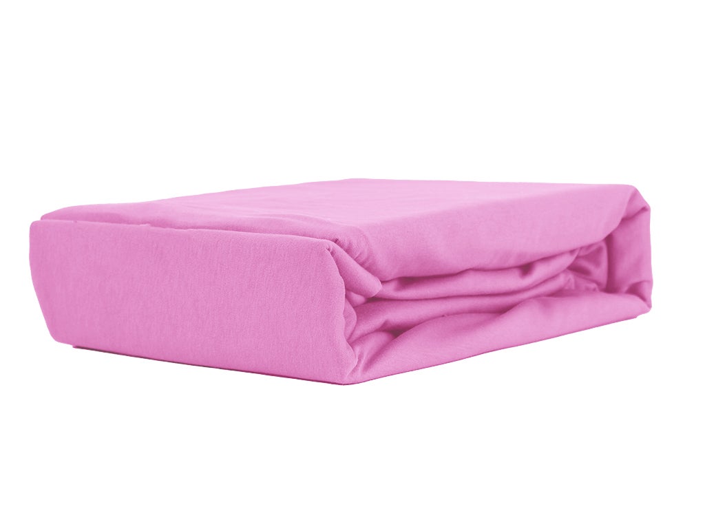 Kam-Pol prześcieradło z gumką jersey bawełniane pudrowy róż 70x180 cm