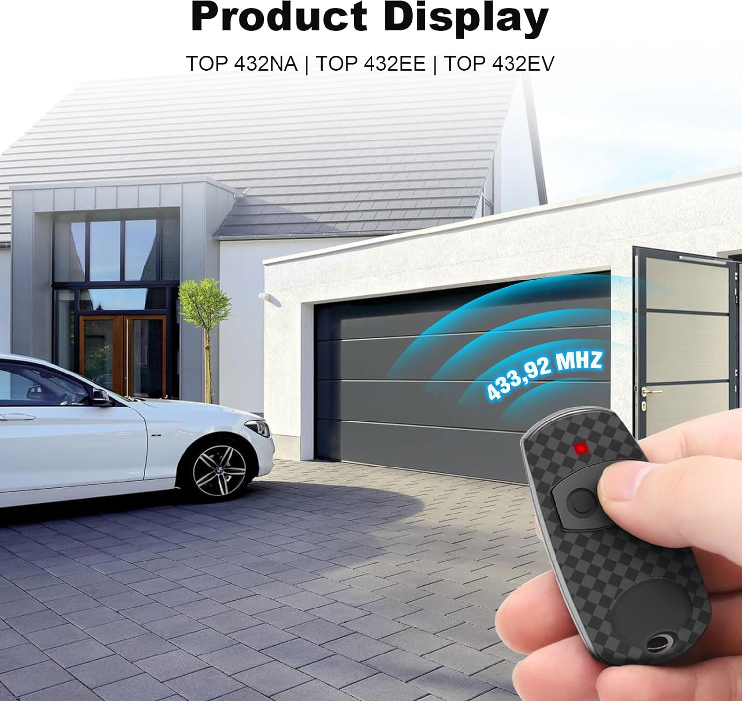 Came Top 432EV Telecomando universale per porta da garage, compatibile con 433,92 MHz, confezione da 3, nero - 2