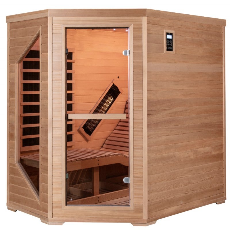 Snö Sauna infrarouge d'angle 1 place 2570W Hemlock panneaux carbone/céramique - 3