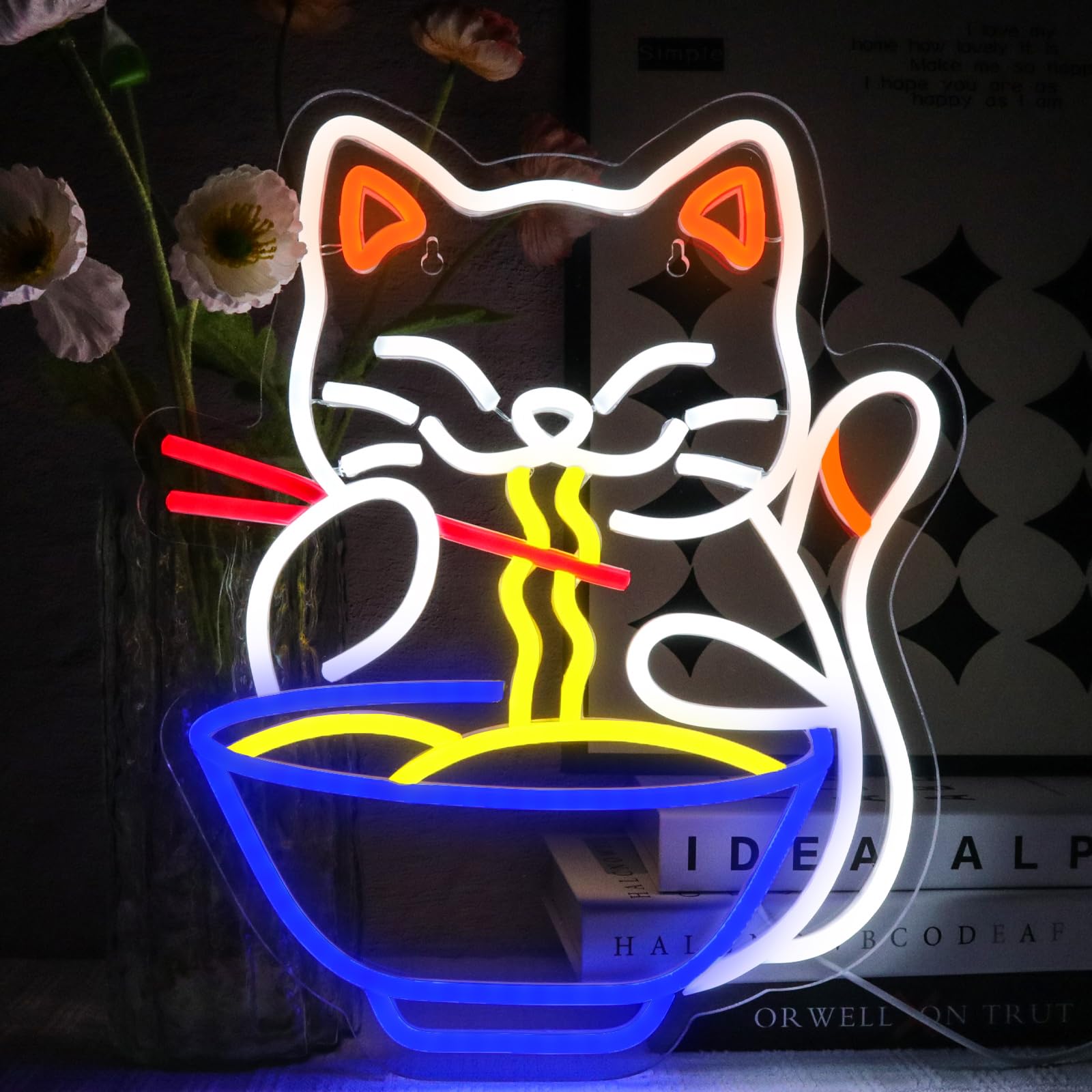 MAXSMLZT Gatto Cane Insegna Neon con Luce Neon Negozio Animali Decorazione Parete Gattino Cucciolo Luce LED Casa Camera Canile Decorazione Parete