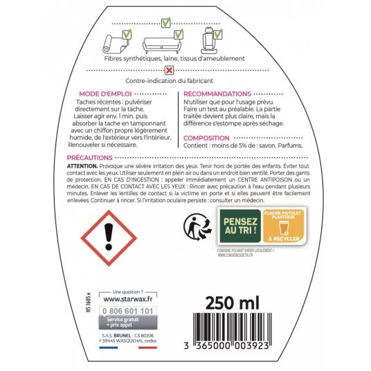 Détachant Express Tapis Moquettes Starwax - 250 ml Starwax - 2