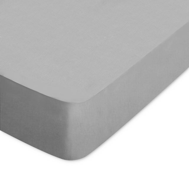 Drap housse uni 120x190 cm bonnet 30 cm coton ALTO Alu