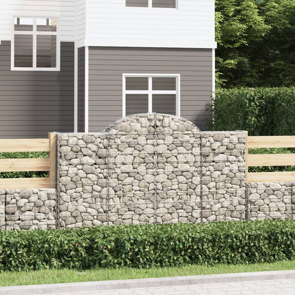 Kosze gabionowe, 10 szt, 200x30x120/140cm, galwanizowane żelazo vidaXL