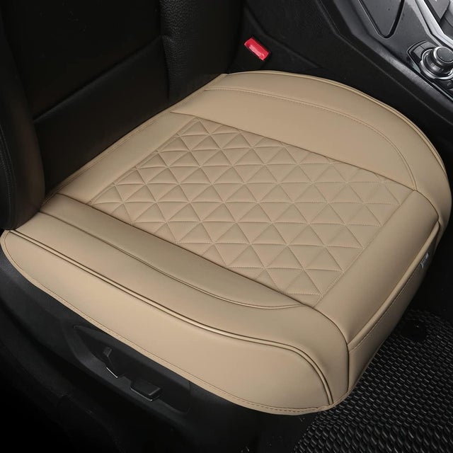 Housses De Siège Auto Premium - Simili Cuir Noir Et Beige - Pour Avant, Arrière, Haut, Bas - Compatible Multiple Modèles