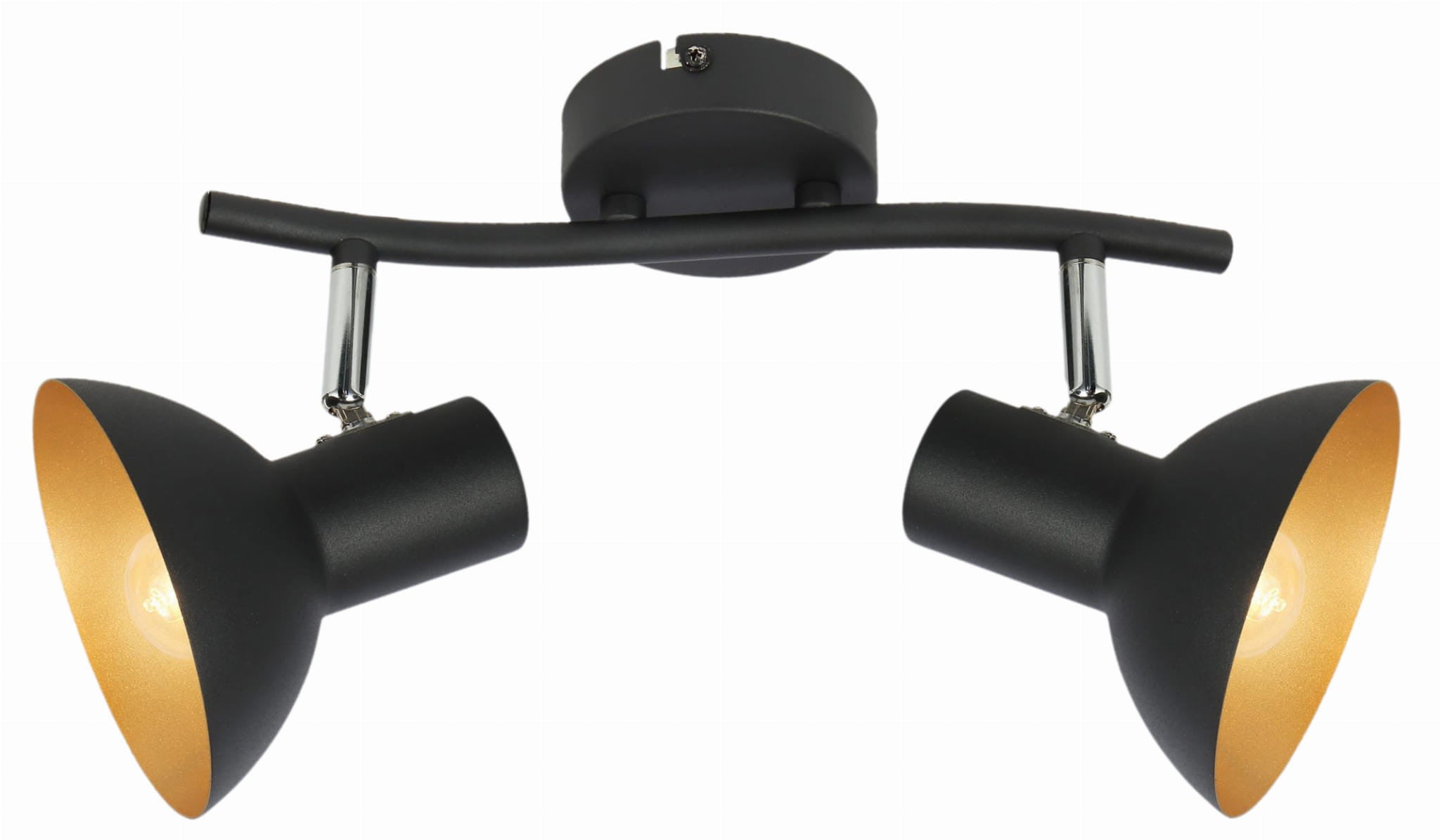 Reflektor sufitowy spot natynkowy Diso listwa czarno-złoty 2xE27x40W wym: 38 x 12 cm metal Candellux