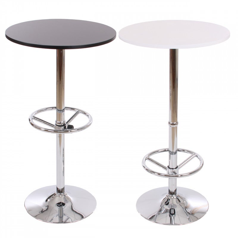 Stolik barowy Stolik barowy Bistro Stolik recepcyjny Bari z podnóżkiem Ø60cm ~ czarny