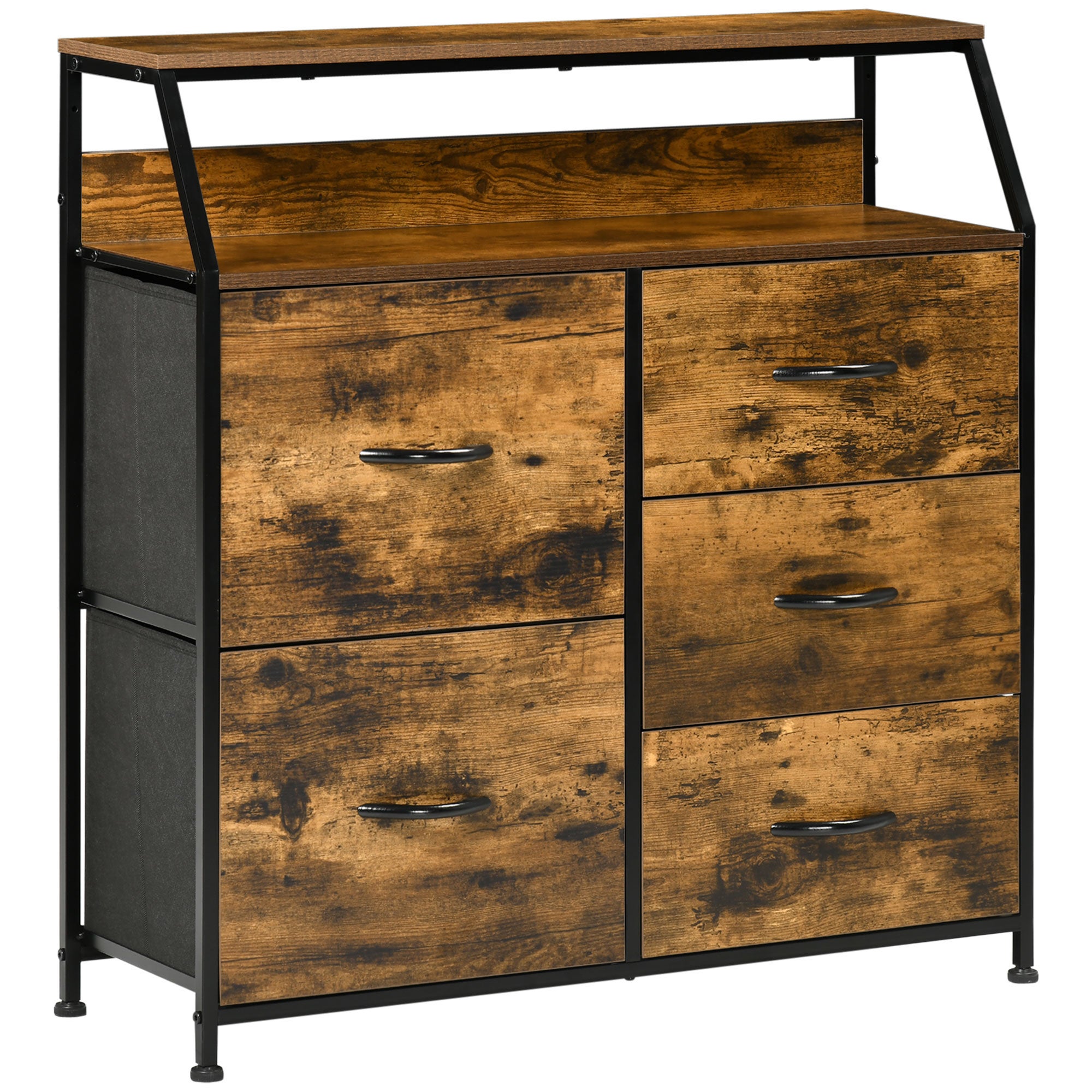 Petite Armoire Commode Vintage Asymétrique Pieds Compas - Atelier
