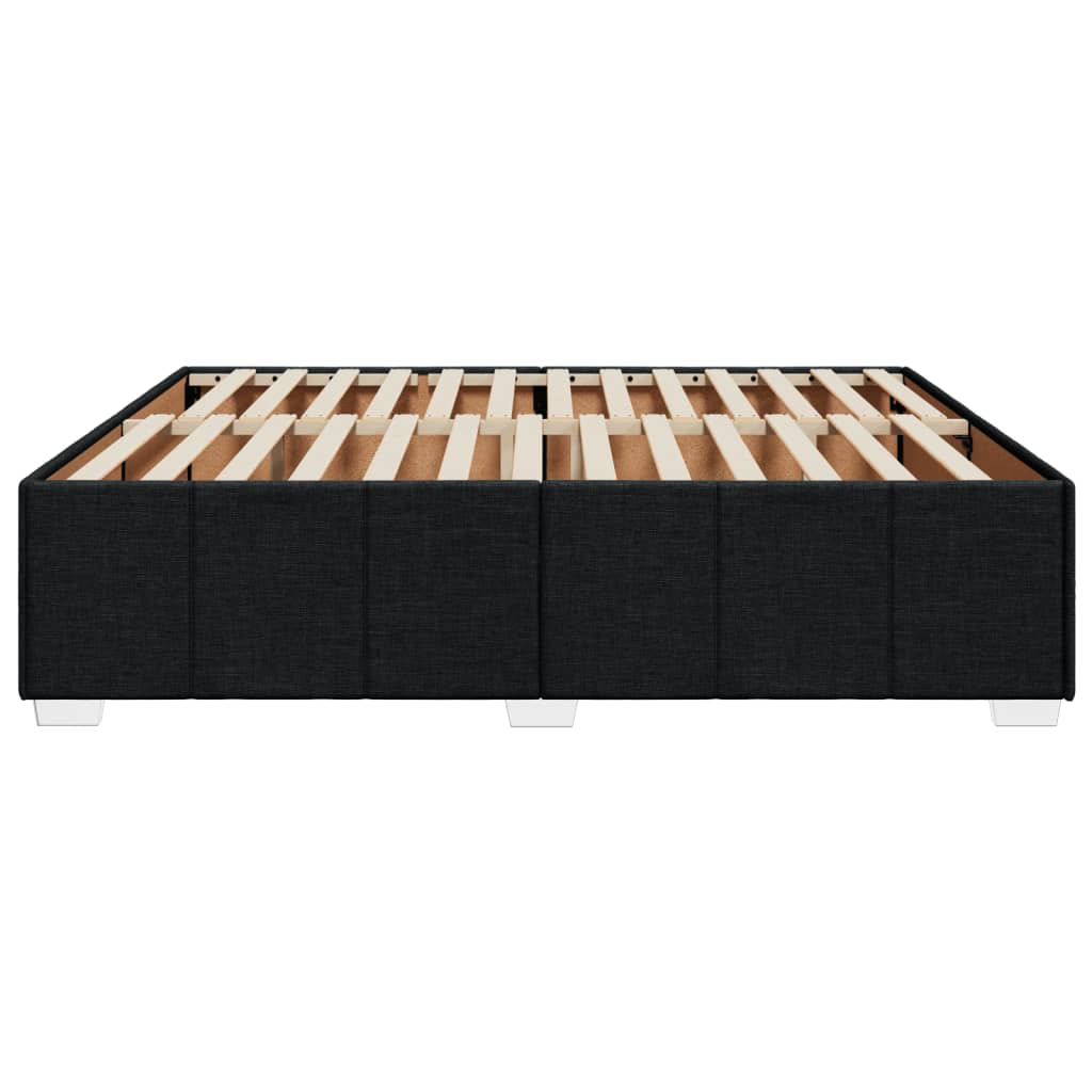 Cadre de lit sans matelas noir 200 x 200 cm tissu - 5