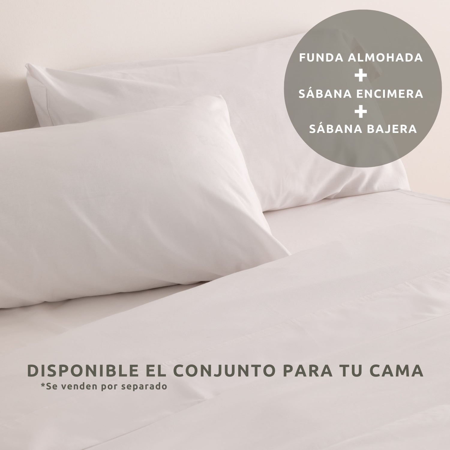 Sábana Bajera Lisa Design Blanco Cama 150cm (150x200cm) Donegal Collections - 3