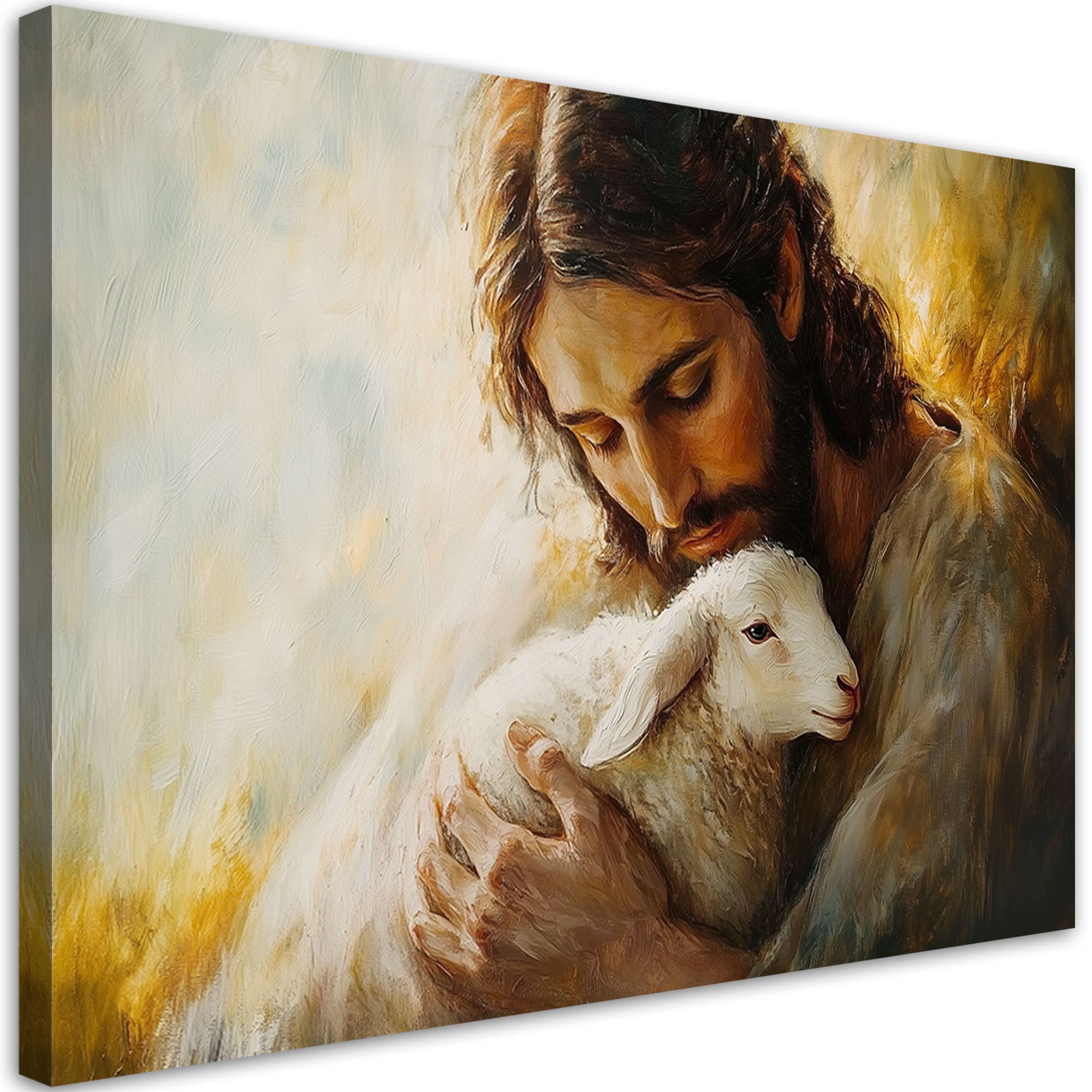 Obraz religijny, Jezus Chrystus z barankiem 100x70