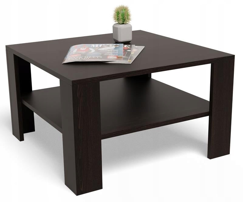 Ława stolik kawowy 68x68 NISKA EX3 wenge z półką