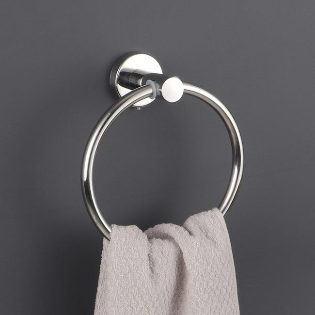 Portasciugamani Rotondo In Acciaio Inox – Moderno E Robusto, A Parete Per Bagno, Diametro 16 Cm
