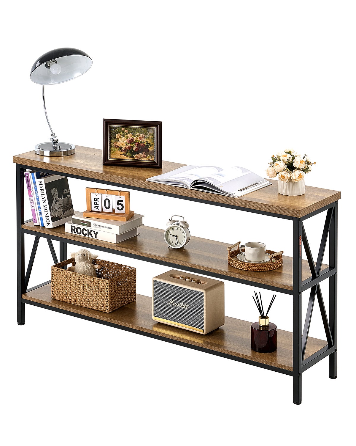 Wąski stolik konsolowy do przedpokoju 140 cm Stolik pomocniczy do salonu VEVOR