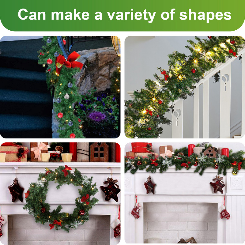 Albero di Natale artificiale decorazioni ghirlanda 5m 100LEDs con ornamenti - 4