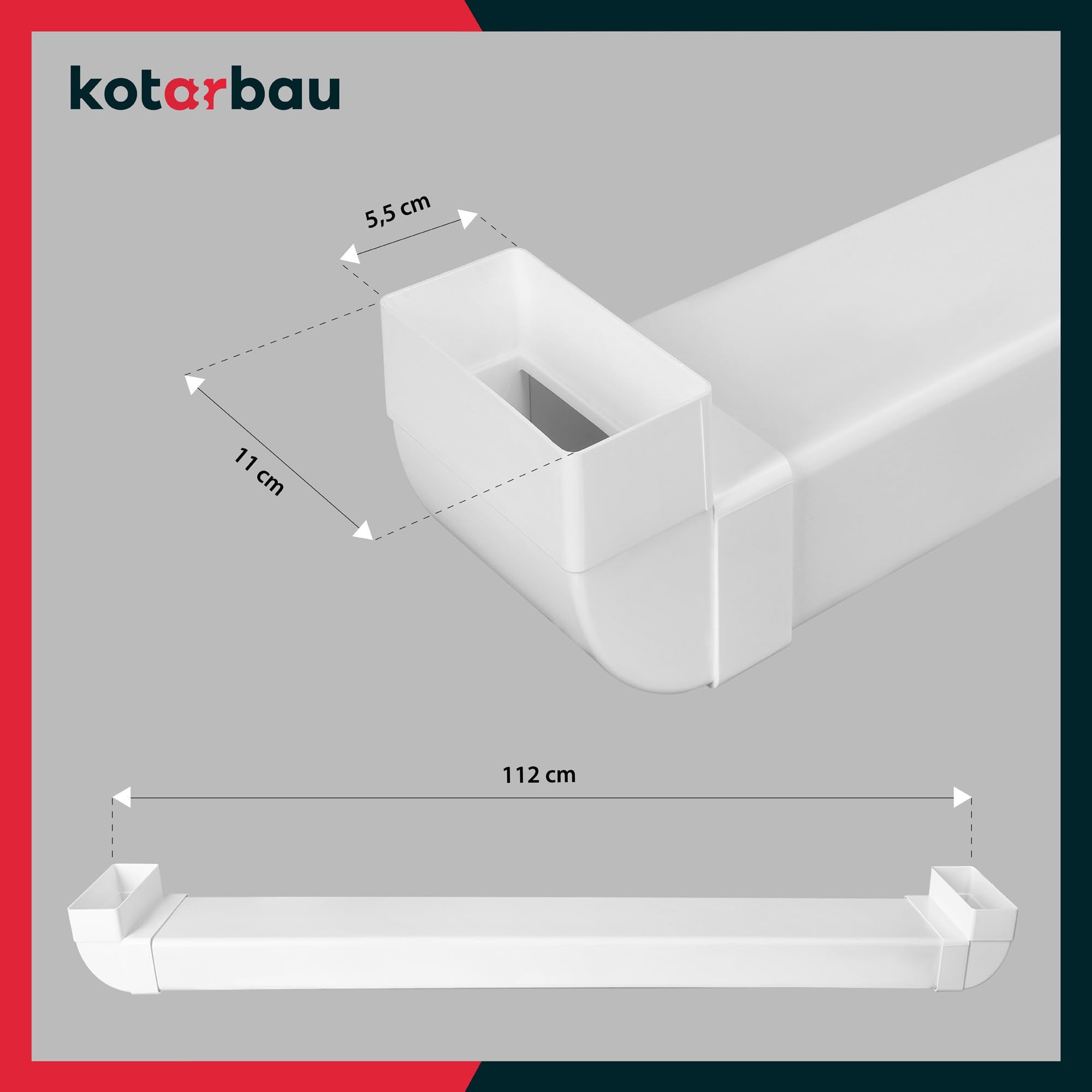 Canal de câbles encastré pour TV 110 x 55 mm L: 112 cm - Plastique passage de câbles invisible - Goulotte Passe Cable - KOTARBAU - 2