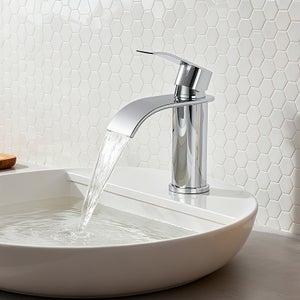 CECIPA - Robinet De Lavabo Cascade Chromé | Acier Inoxydable 304, Bec 245 Mm, Mitigeur Monocommande